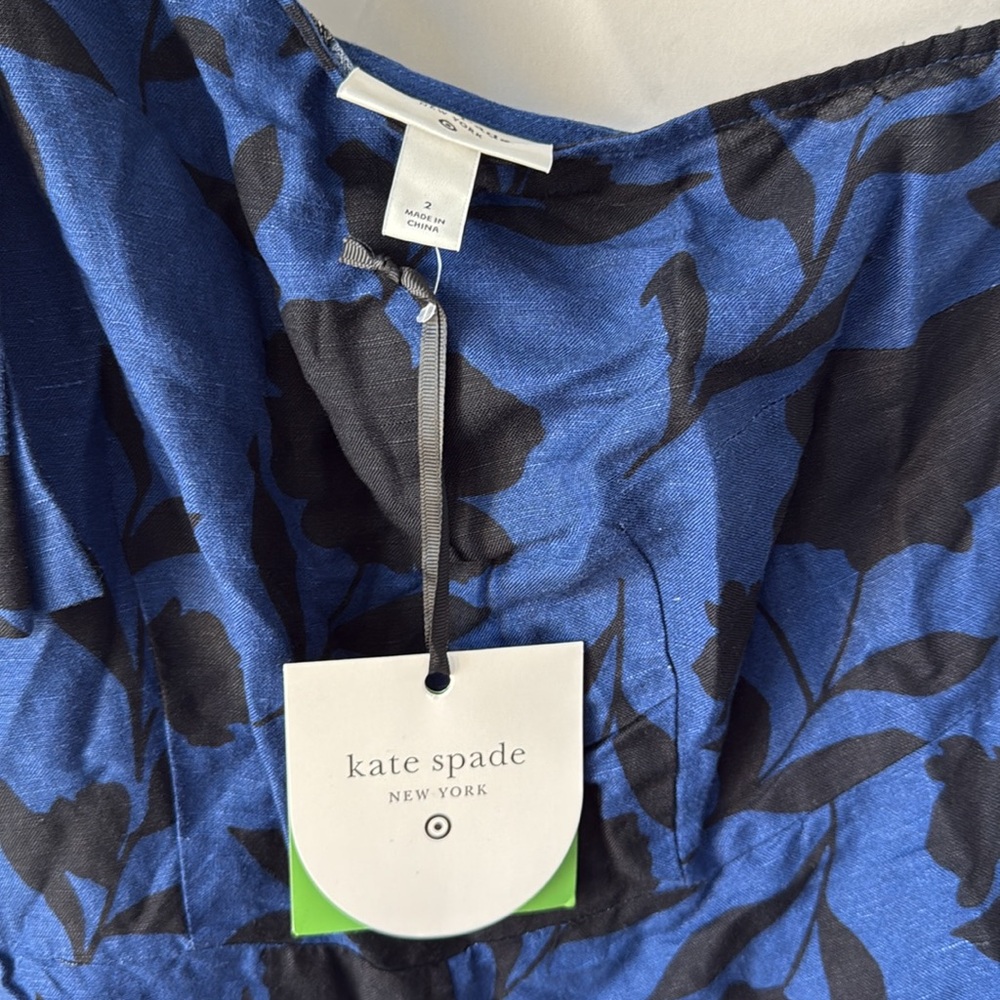 Kate Spade One Shoulder Linen Jumpsuit! NWT - Picture 12 of 15